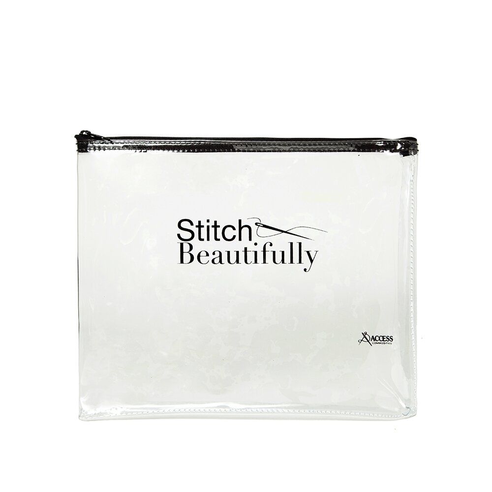 Large Clear Vinyl Project Bag - Stitch Beautifully
