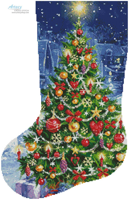 Christmas Tree Stocking (Left)