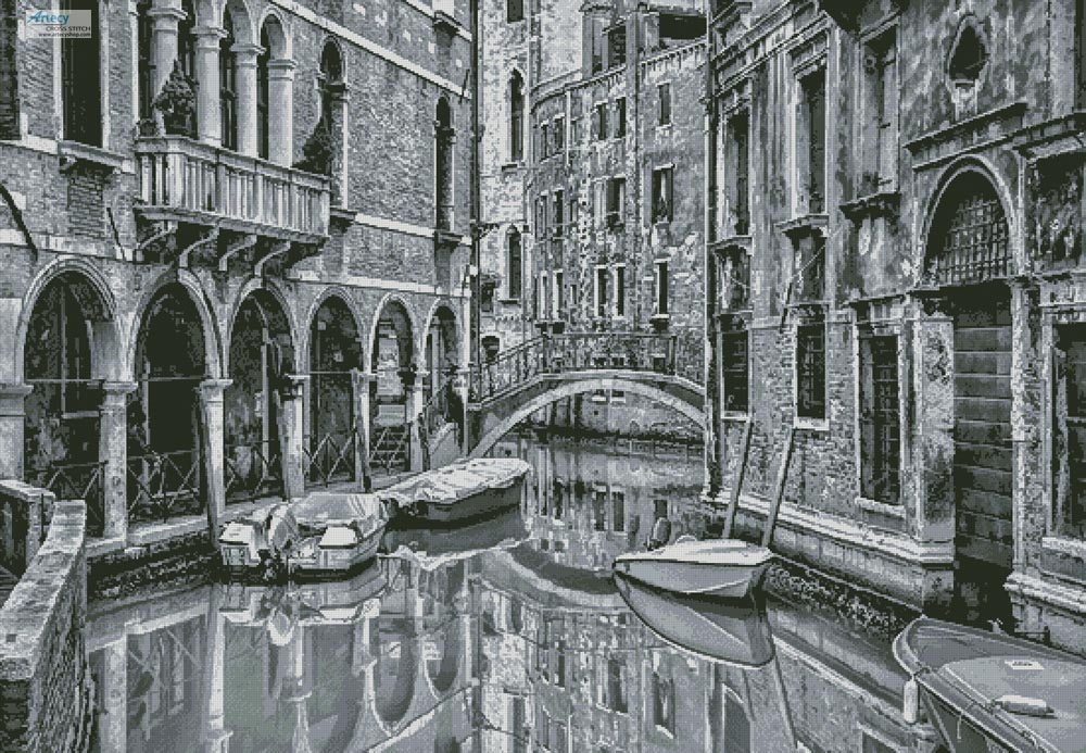 Venice Canal Black and White - Large
