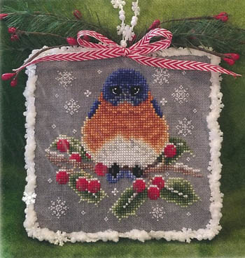 16 Count Aida Oven 22cm x 33cm Counted Cross Stitch Kit Bullfinches On Blackberry