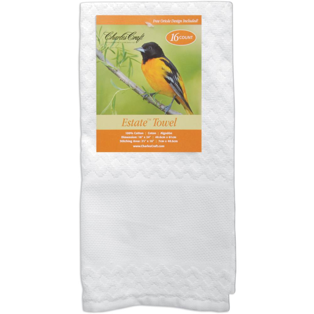 Charles Craft Estate Diamond Weave Towel - White