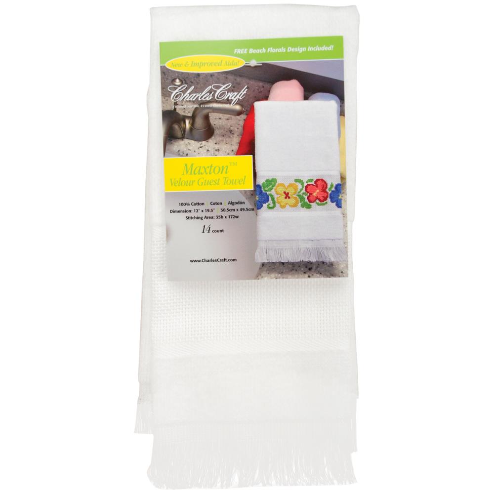 Charles Craft Maxton Velour Guest Towel - White