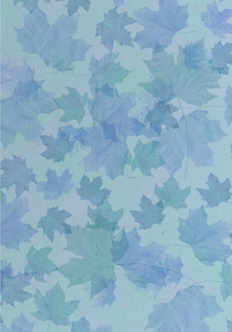Autumn Leaves Blue And Lavender Patterned Cross Stitch Fabric