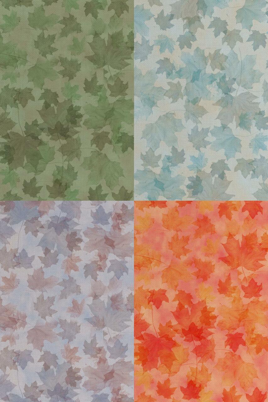 Autumn Leaves Medley 1 Patterned Cross Stitch Fabric