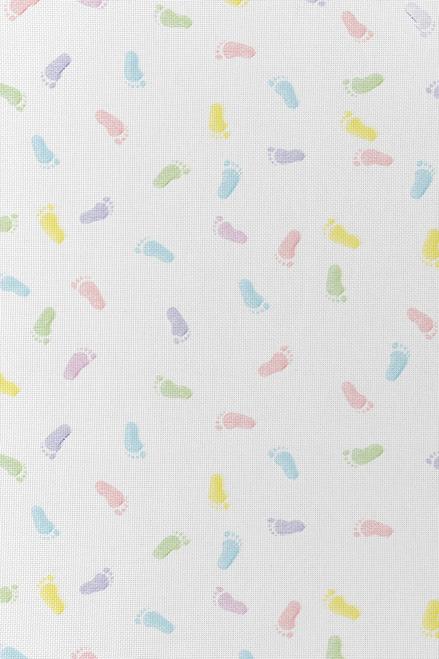 Baby Footprints Patterned Cross Stitch Fabric