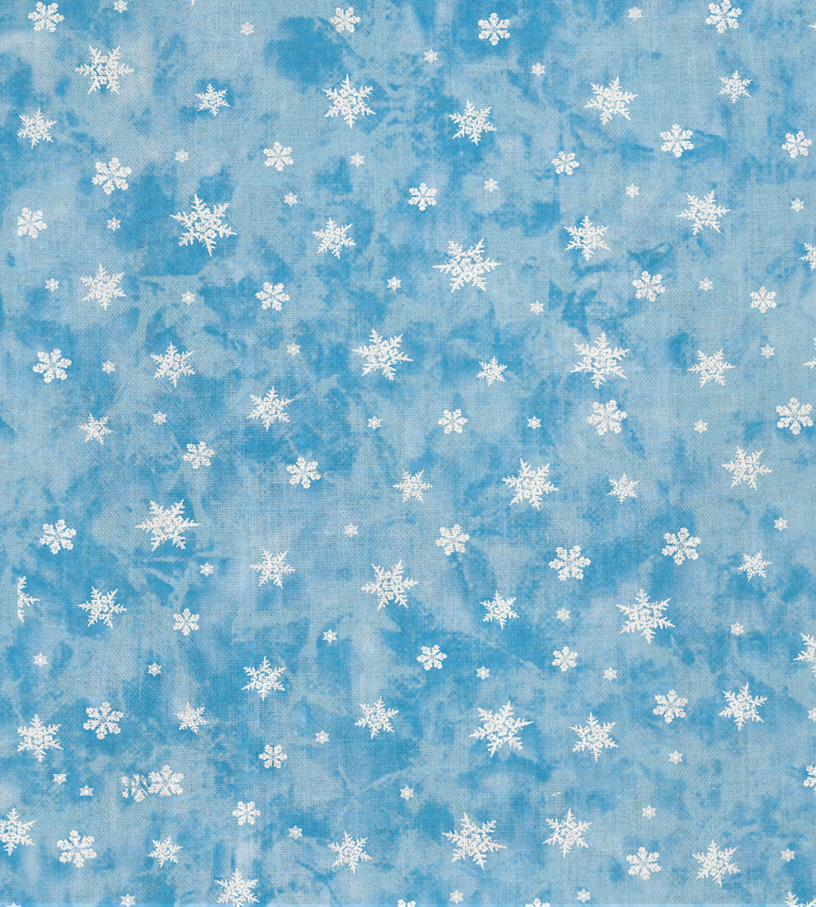 Blue Classic Snowflakes Patterned Cross Stitch Fabric
