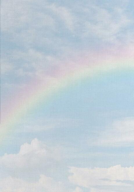 English Rainbow Patterned Cross Stitch Fabric