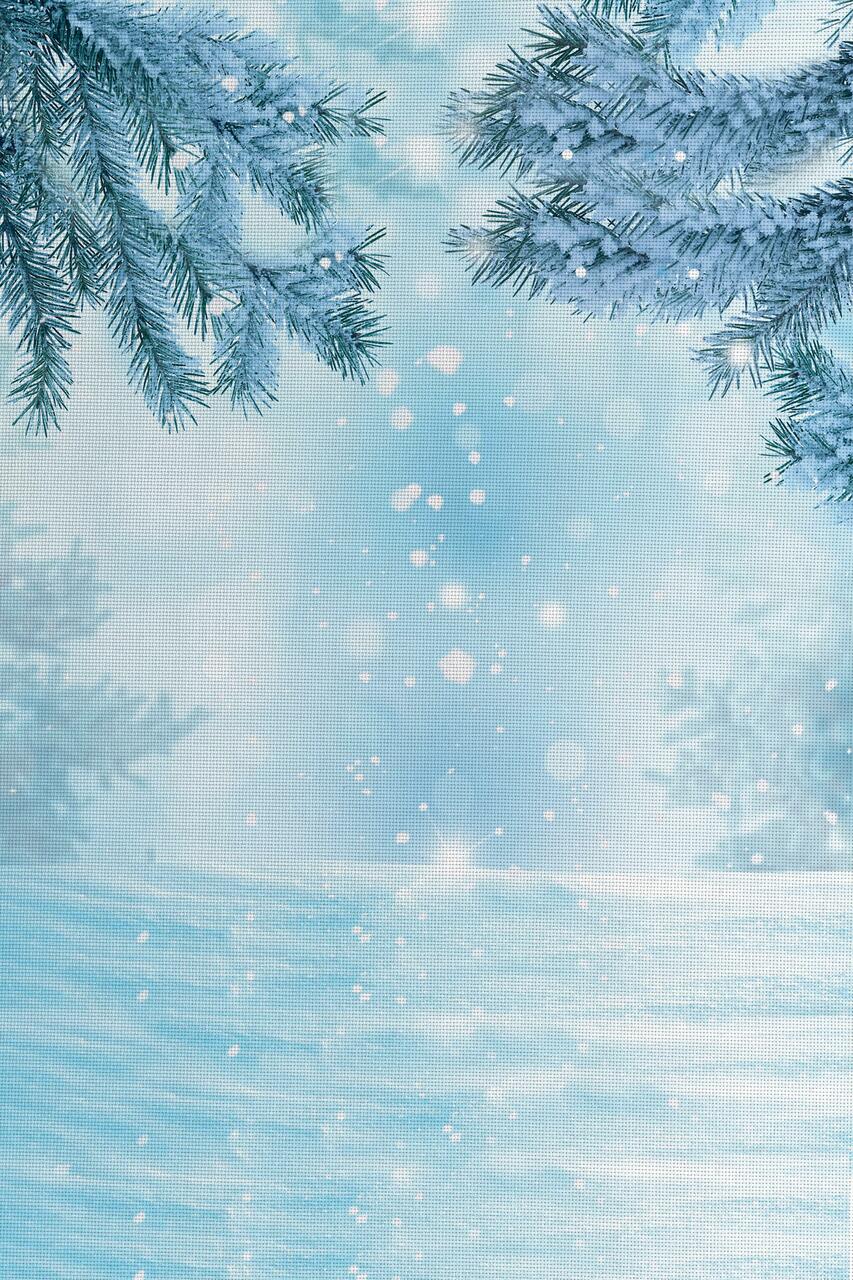 Blue Frosted Tree Patterned Cross Stitch Fabric