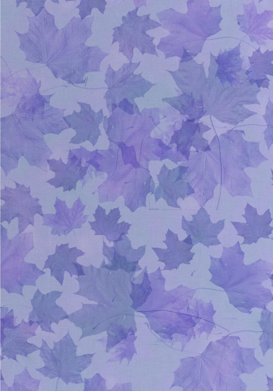 Autumn Leaves Pale Violet Patterned Cross Stitch Fabric