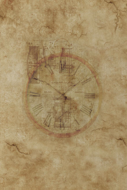 Time Traveler Clock Patterned Cross Stitch Fabric