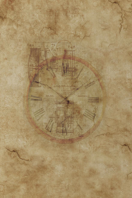 (image for) Time Traveler Clock Patterned Cross Stitch Fabric