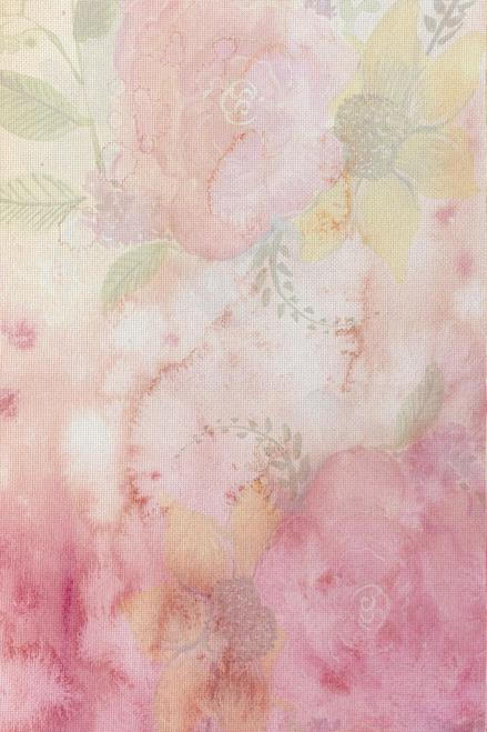 (image for) Flower Champagne Patterned Cross Stitch Fabric