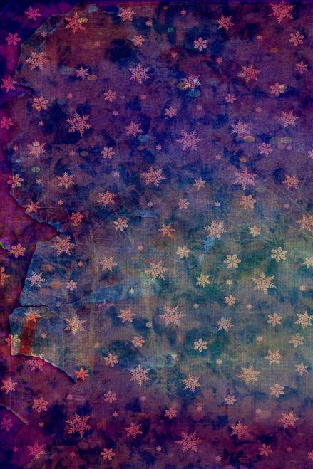 Purple And Dirty Aqua Snowflakes Patterned Cross Stitch Fabric