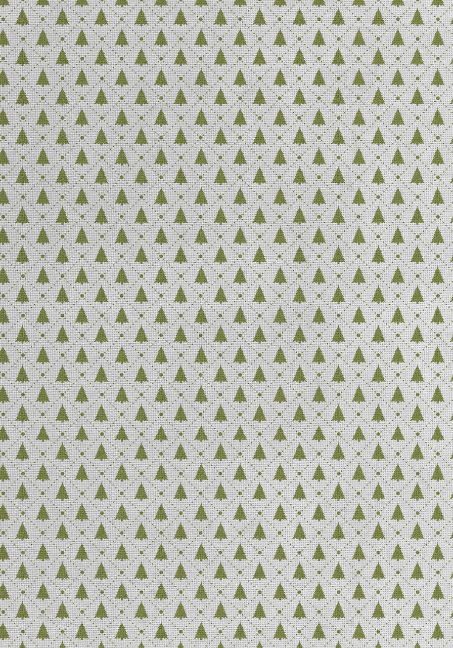 Retro Christmas Trees Patterned Cross Stitch Fabric