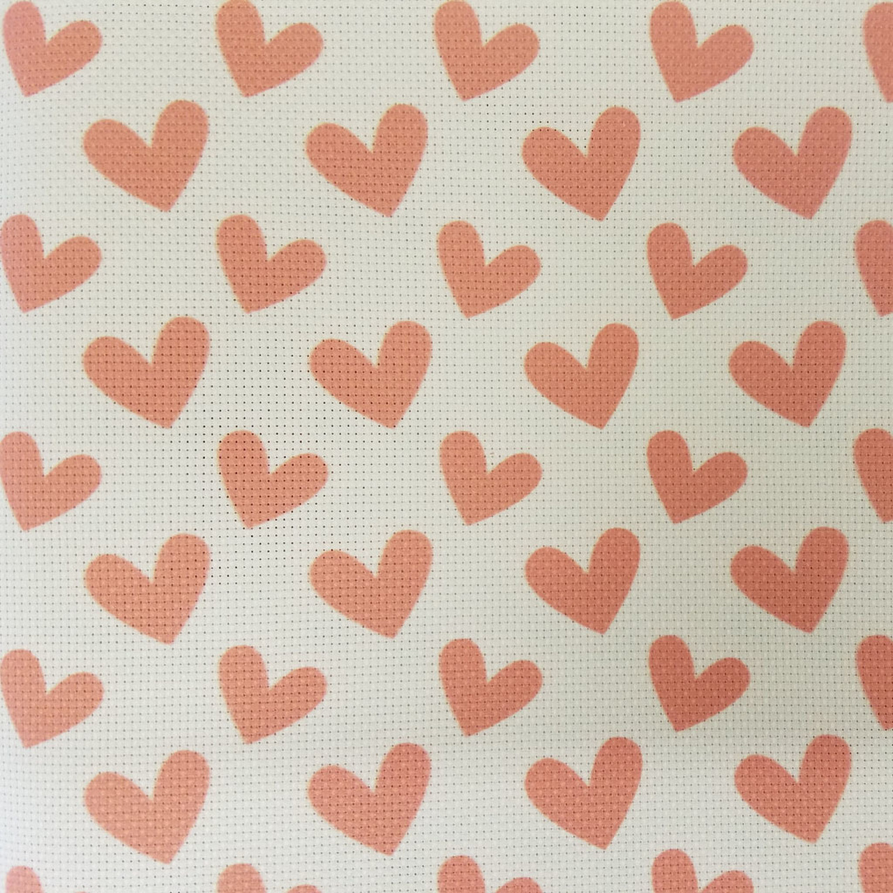 Red Hearts Patterned Cross Stitch Fabric
