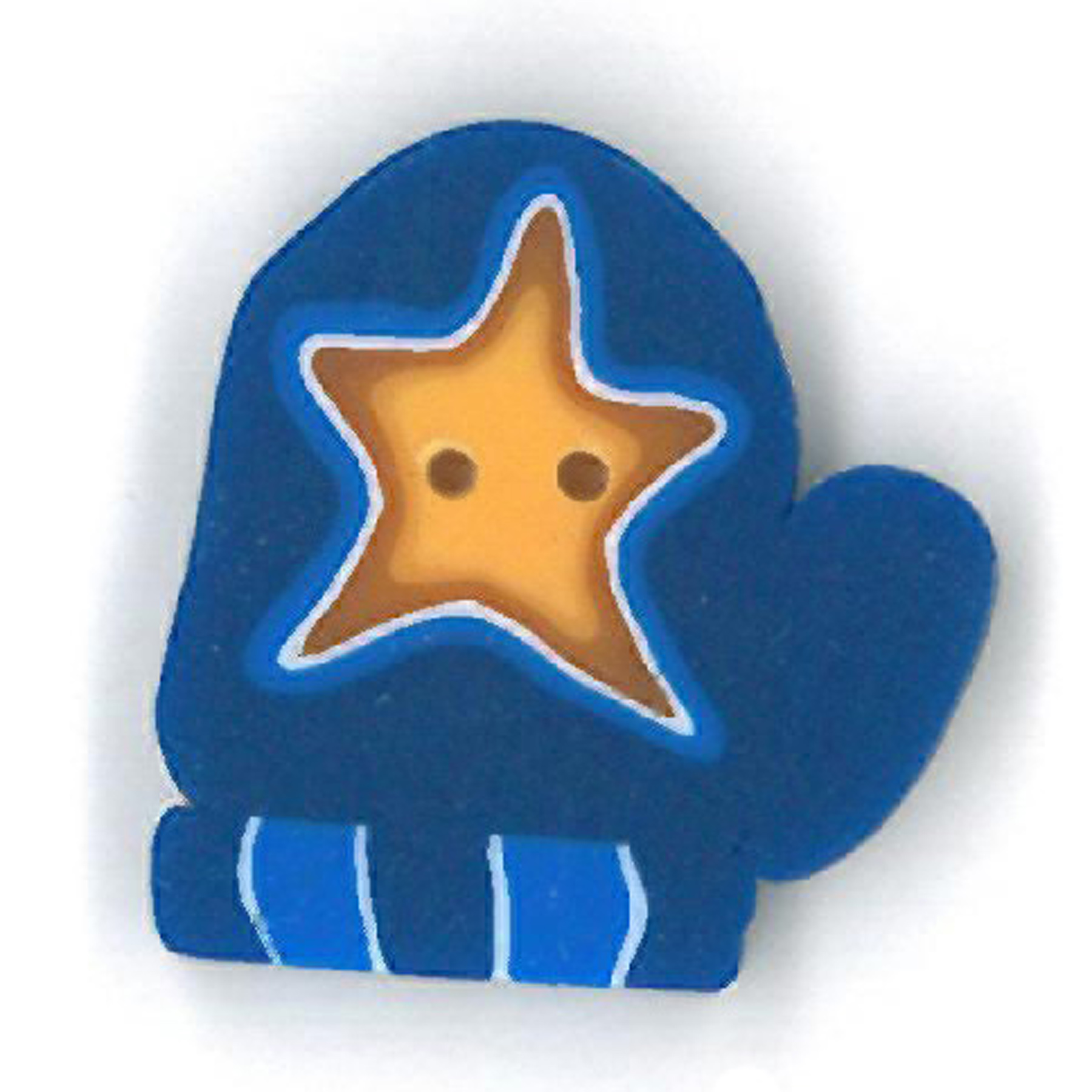 Blue Mitten With Star - Small
